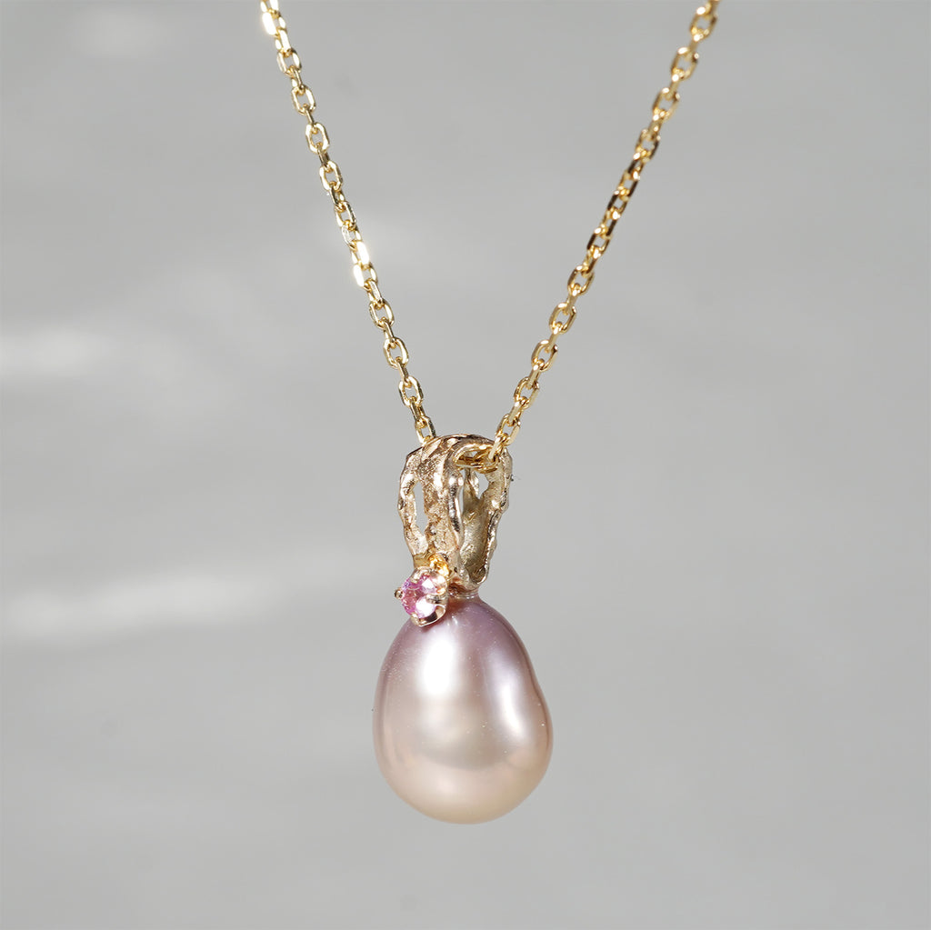 【-10/19限定】Curva ｙ Ruri JEWELRY/ [merletto]  Pink freshwater pearl / Pink sapphire