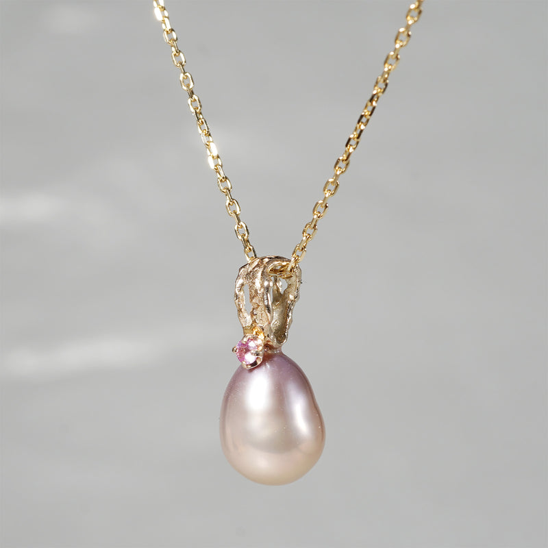 【-10/19限定】Curva ｙ Ruri JEWELRY/ [merletto]  Pink freshwater pearl / Pink sapphire