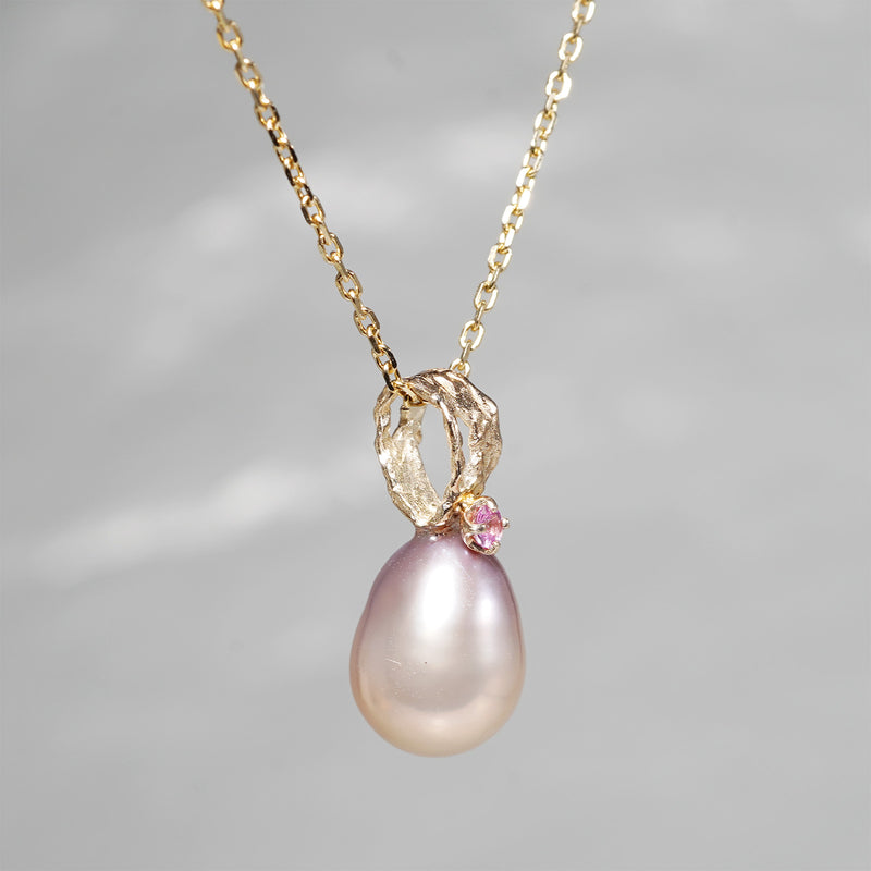 【-10/19限定】Curva ｙ Ruri JEWELRY/ [merletto]  Pink freshwater pearl / Pink sapphire