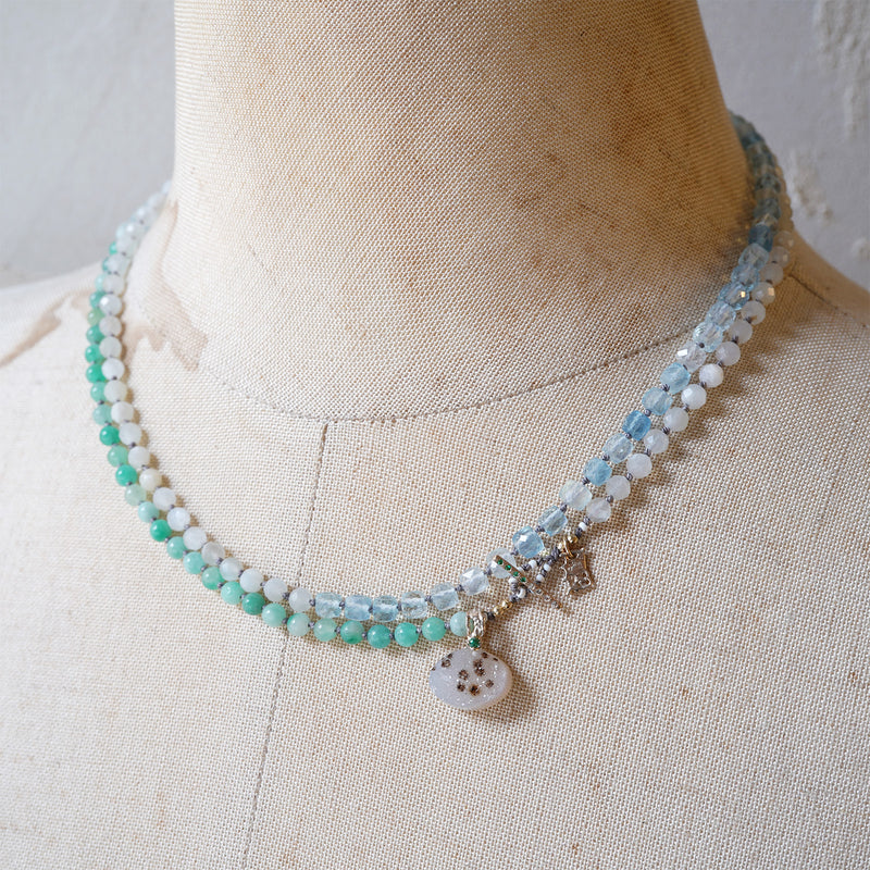 【-10/19限定】Curva ｙ Ruri JEWELRY/ [merletto]  Druzy agate / Emerald