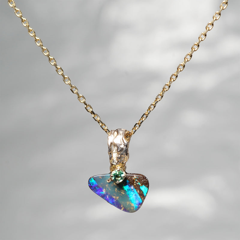 【-10/19限定】Curva ｙ Ruri JEWELRY/ [merletto]  Boulder opal / Emerald