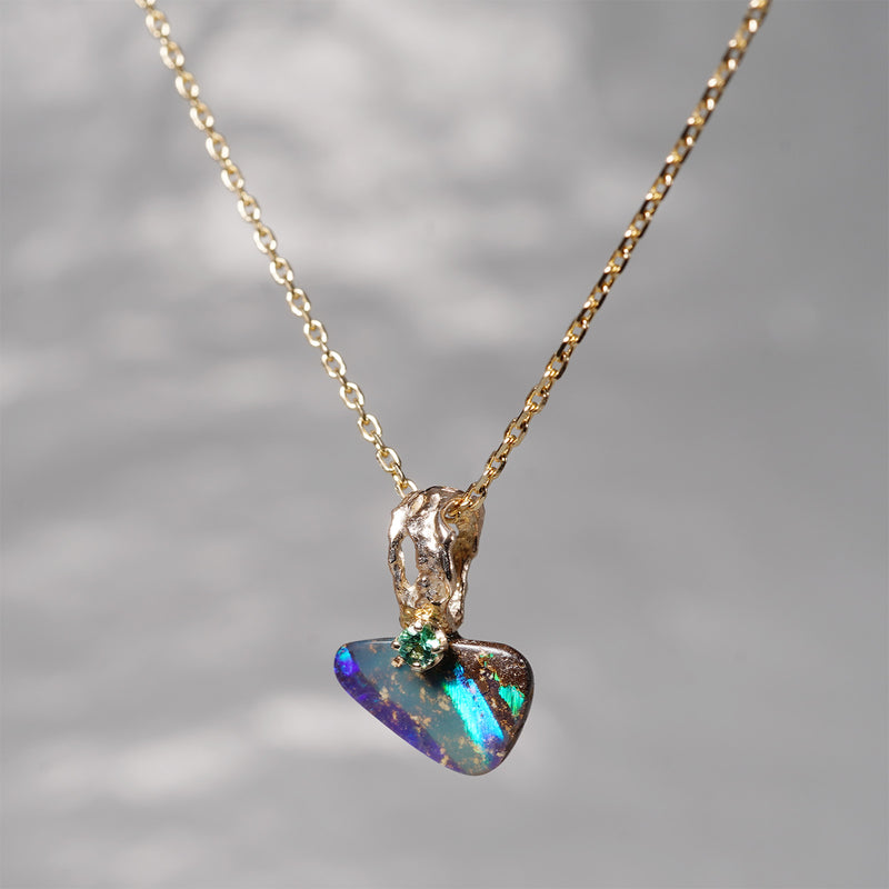 【-10/19限定】Curva ｙ Ruri JEWELRY/ [merletto]  Boulder opal / Emerald