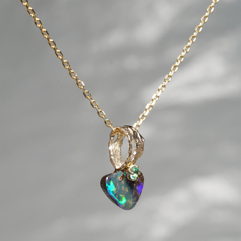 【-10/19限定】Curva ｙ Ruri JEWELRY/ [merletto]  Boulder opal / Emerald