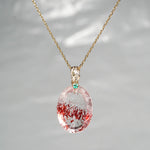 【-10/19限定】Curva ｙ Ruri JEWELRY/ [merletto]  Strawberry quartz / Emerald