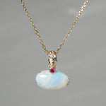 【-10/19限定】Curva ｙ Ruri JEWELRY/ [merletto]  White opal / Ruby