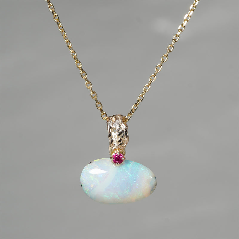 【-10/19限定】Curva ｙ Ruri JEWELRY/ [merletto]  White opal / Ruby