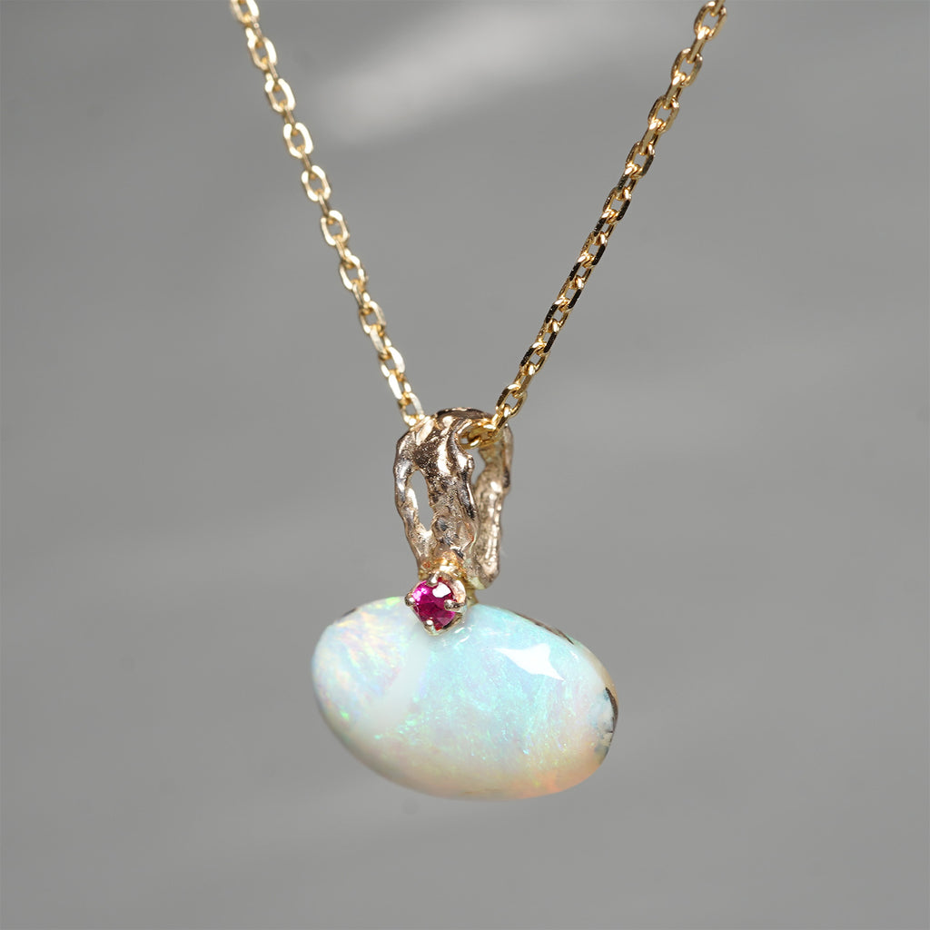 【-10/19限定】Curva ｙ Ruri JEWELRY/ [merletto]  White opal / Ruby
