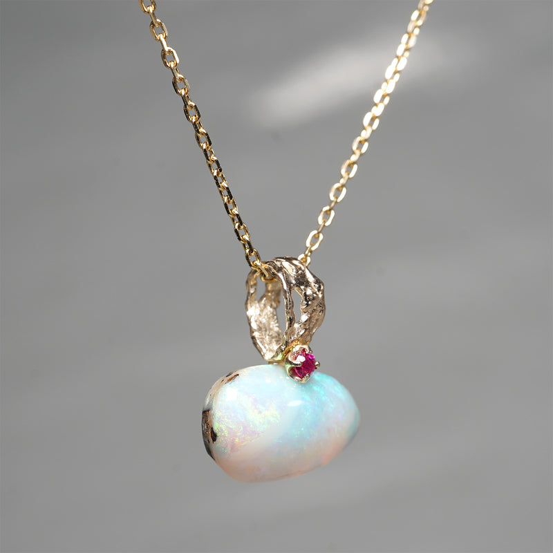 【-10/19限定】Curva ｙ Ruri JEWELRY/ [merletto]  White opal / Ruby