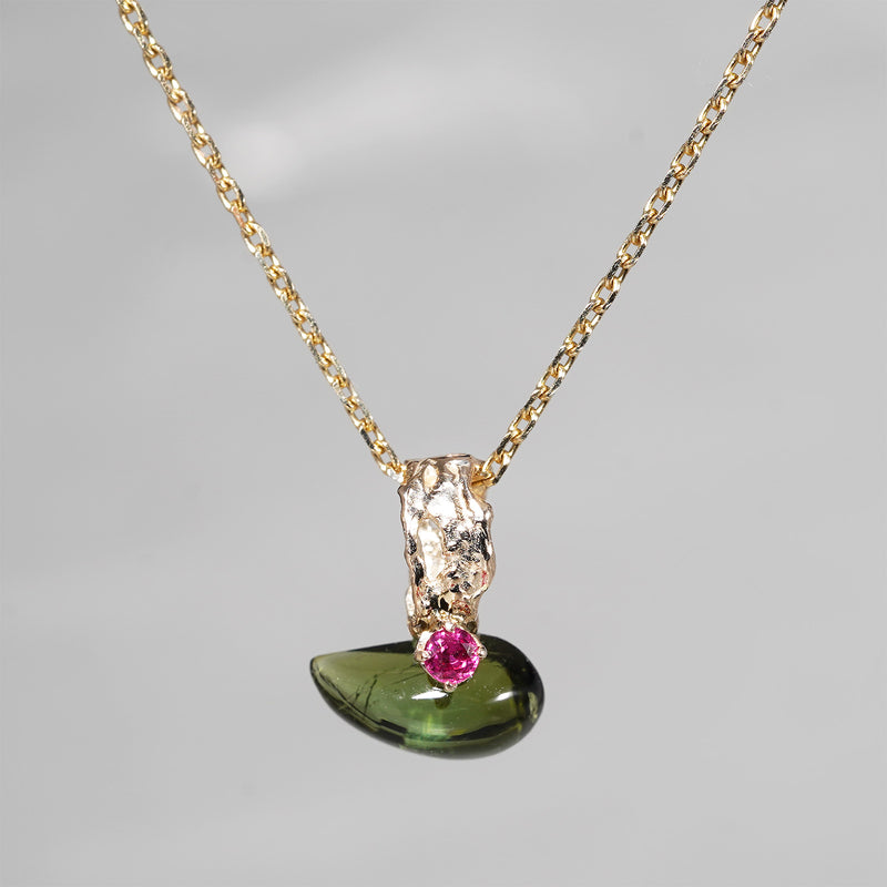 【-10/19限定】Curva ｙ Ruri JEWELRY/ [merletto]  Green tourmarine / Ruby