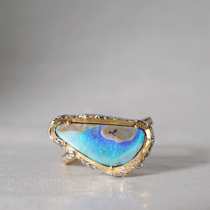 【-10/19限定】Curva ｙ Ruri JEWELRY/ [baroque] Blue opal / White diamond