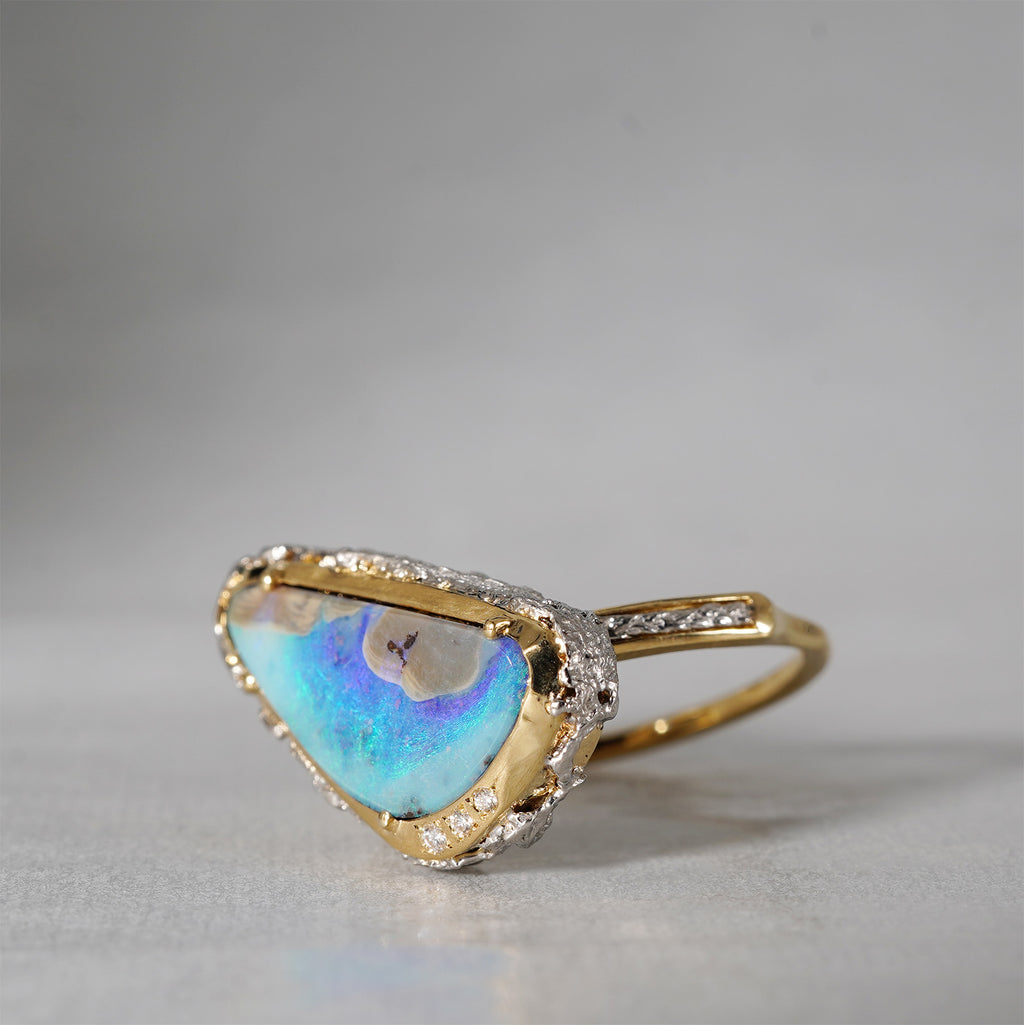 【-10/19限定】Curva ｙ Ruri JEWELRY/ [baroque] Blue opal / White diamond