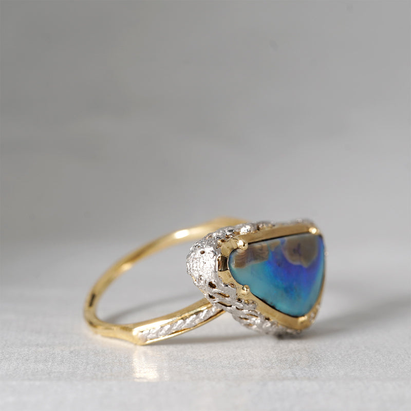 【-10/19限定】Curva ｙ Ruri JEWELRY/ [baroque] Blue opal / White diamond
