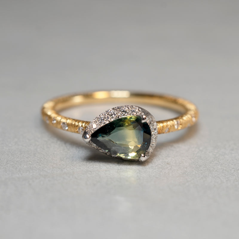 [5/3-5/25 Limited time only] 19un-neuf / Lotus Ring Bicolor sapphire CR07712