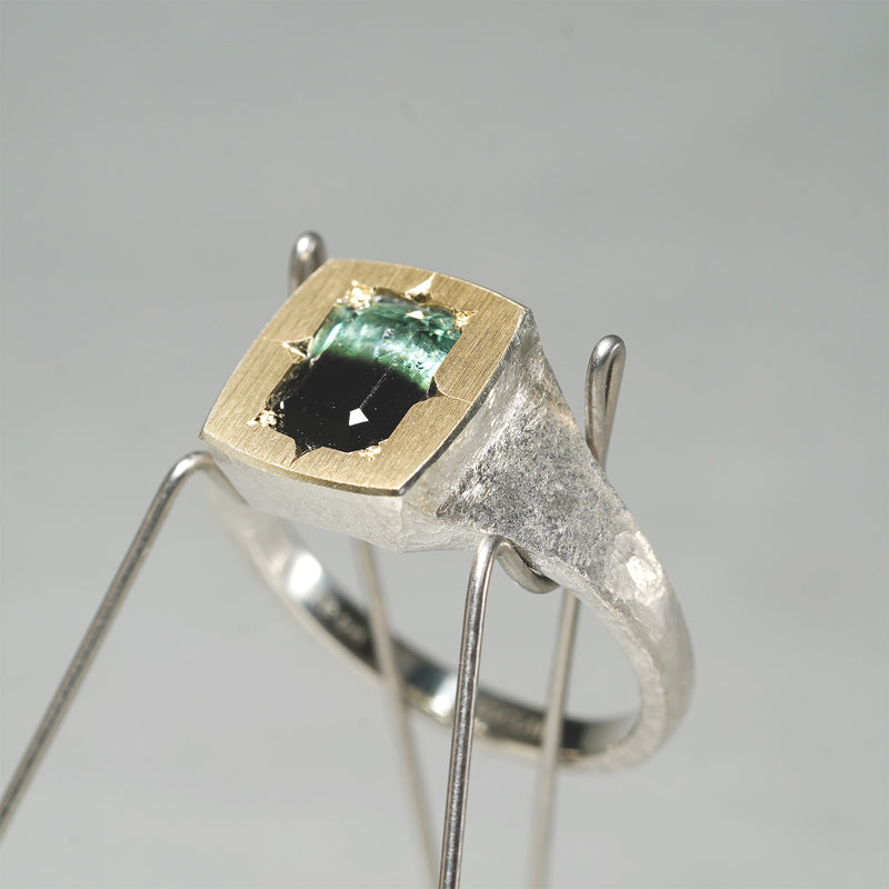 【Fuligoshed栄 15周年記念アイテム】GICLAT /  K18YG/silver x バイカラートルマリン 0.95ct  GLR873