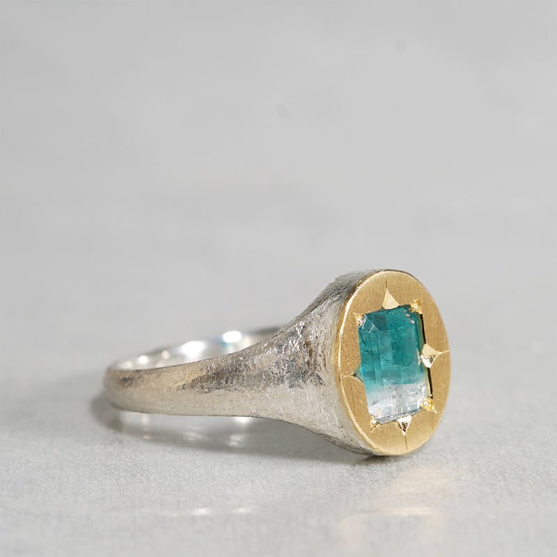 【Fuligoshed栄 15周年記念アイテム】GICLAT /  K18YG/silver x バイカラートルマリン 0.66ct  GLR874