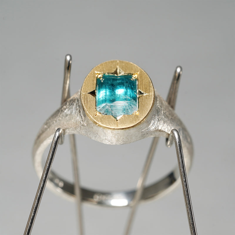 【Fuligoshed栄 15周年記念アイテム】GICLAT /  K18YG/silver x バイカラートルマリン 0.66ct  GLR874