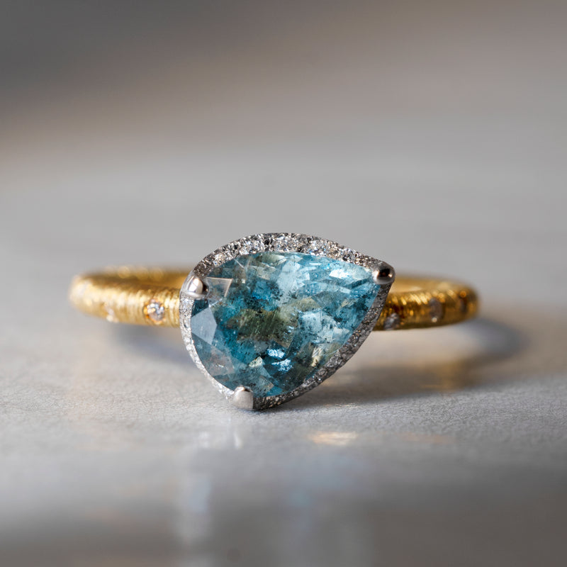 [5/3-5/25 Limited time only] 19un-neuf / Lotus Ring Moss Aquamarine CR05713