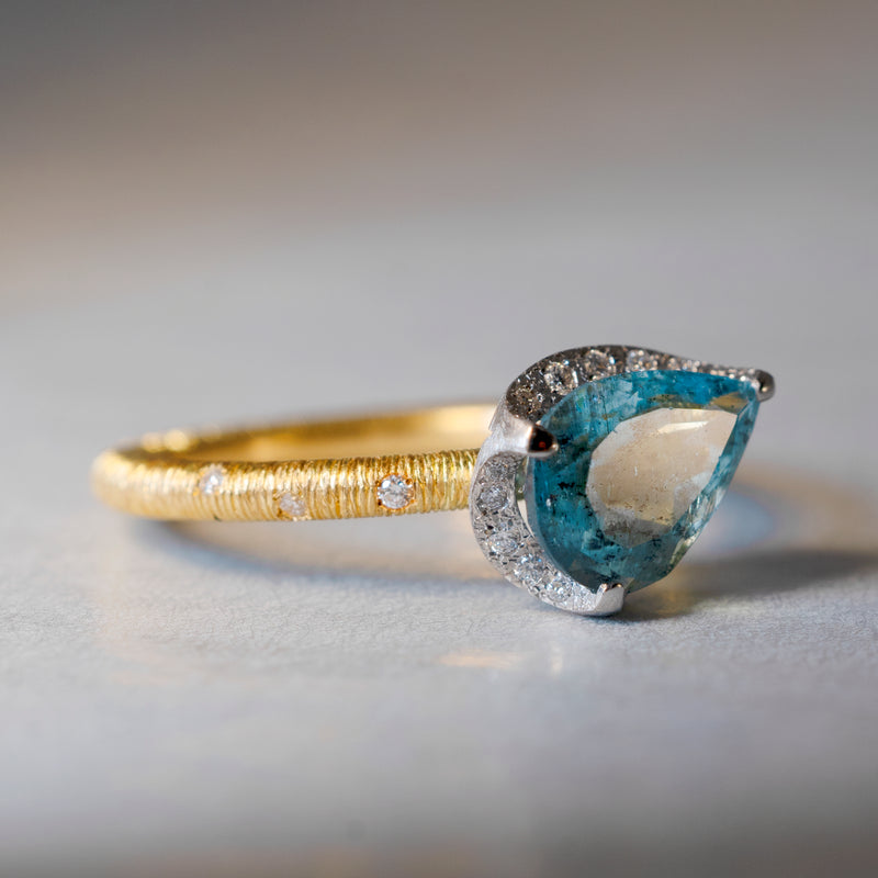 [5/3-5/25 Limited time only] 19un-neuf / Lotus Ring Moss Aquamarine CR05713