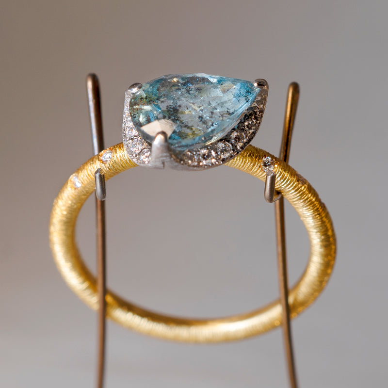 [5/3-5/25 Limited time only] 19un-neuf / Lotus Ring Moss Aquamarine CR05713