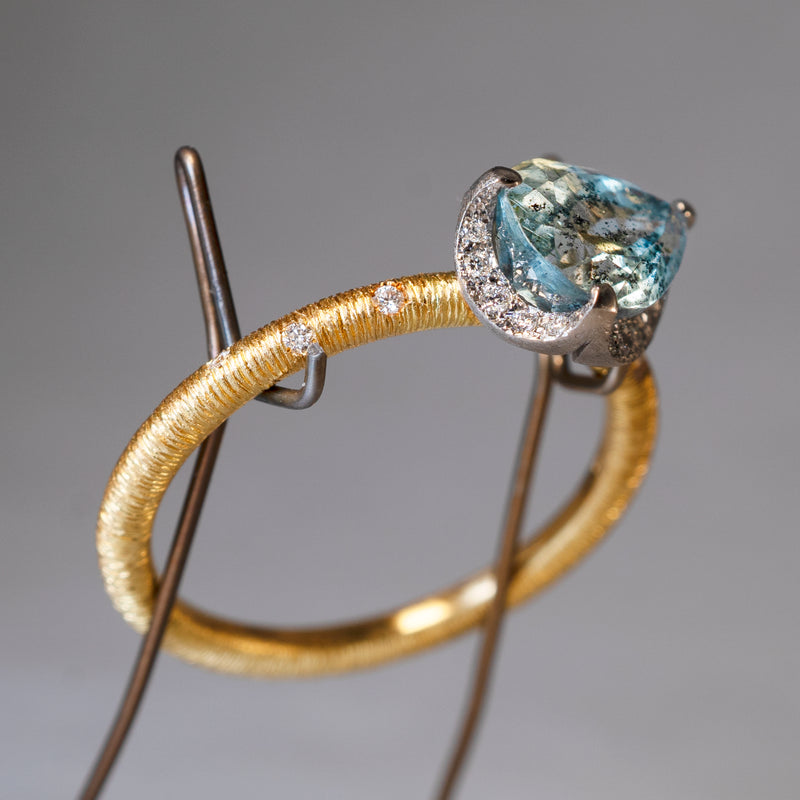 [5/3-5/25 Limited time only] 19un-neuf / Lotus Ring Moss Aquamarine CR05713