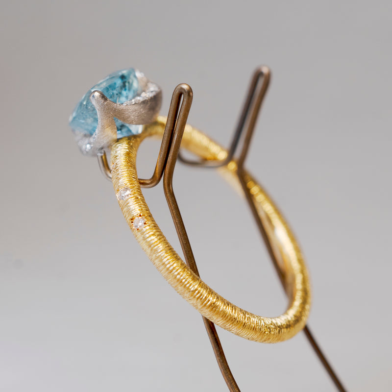 [5/3-5/25 Limited time only] 19un-neuf / Lotus Ring Moss Aquamarine CR05713