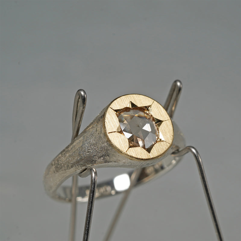 GICLAT / Silver Collection K18YG/silver x Brown Rose Diamond GLR789