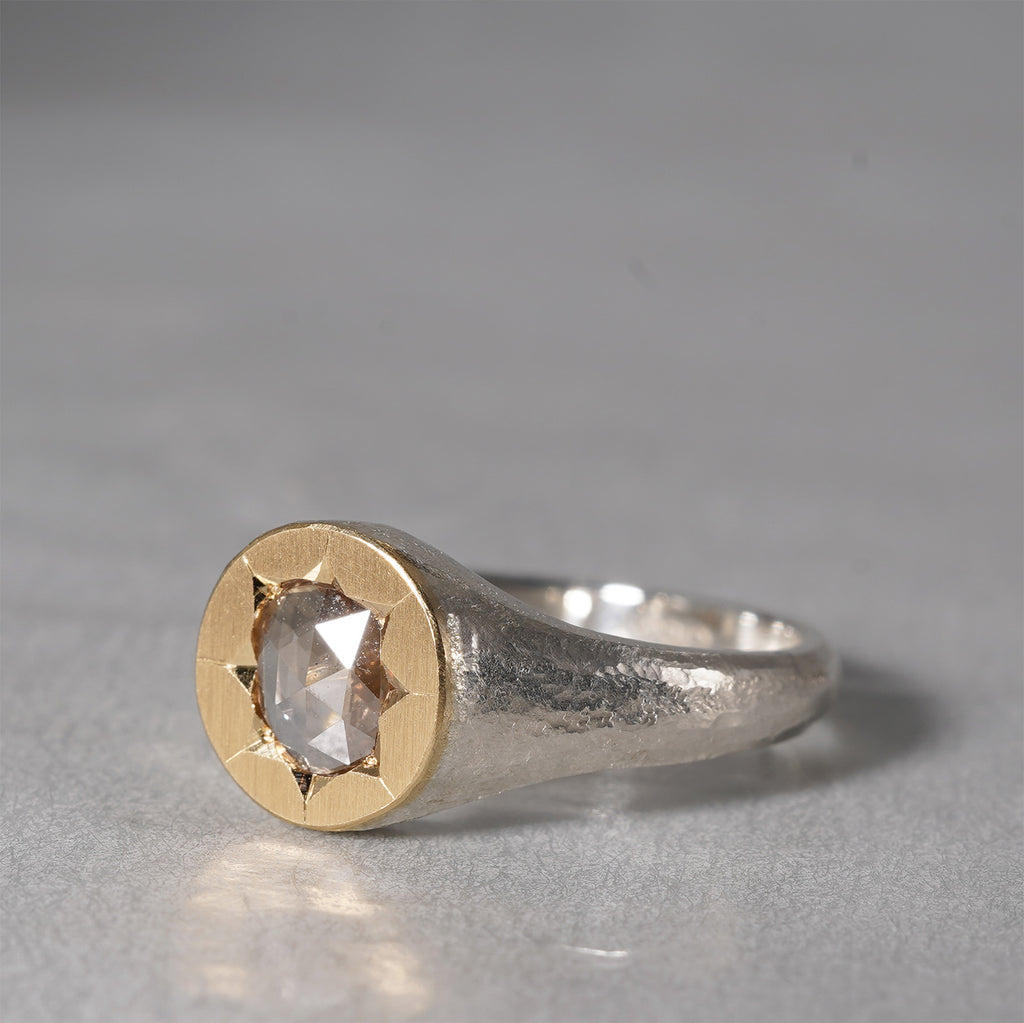 GICLAT / Silver Collection  K18YG/silver x Brown Rose Diamond　GLR789