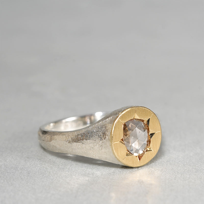GICLAT / Silver Collection K18YG/silver x Brown Rose Diamond GLR789