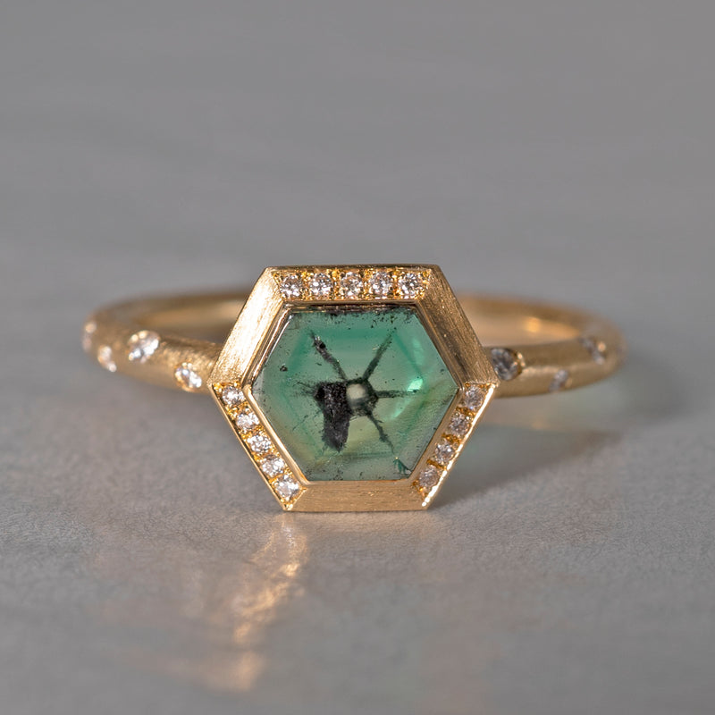 [5/3-5/25 Limited time only] 19un-neuf / Bohemian Ring Emerald CR04012