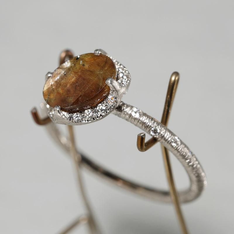 [5/3-5/25 Limited time only] 19un-neuf / Twist Ring Gold Sheen sapphire CR068125