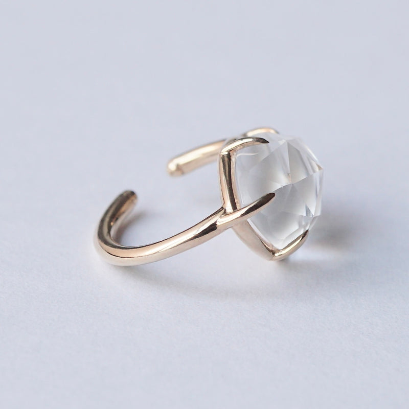 [Limited time only] hatsuyume / earcuff K10YG good news whiteTopaz(Matte) (c-0Y-gn-mtwt)