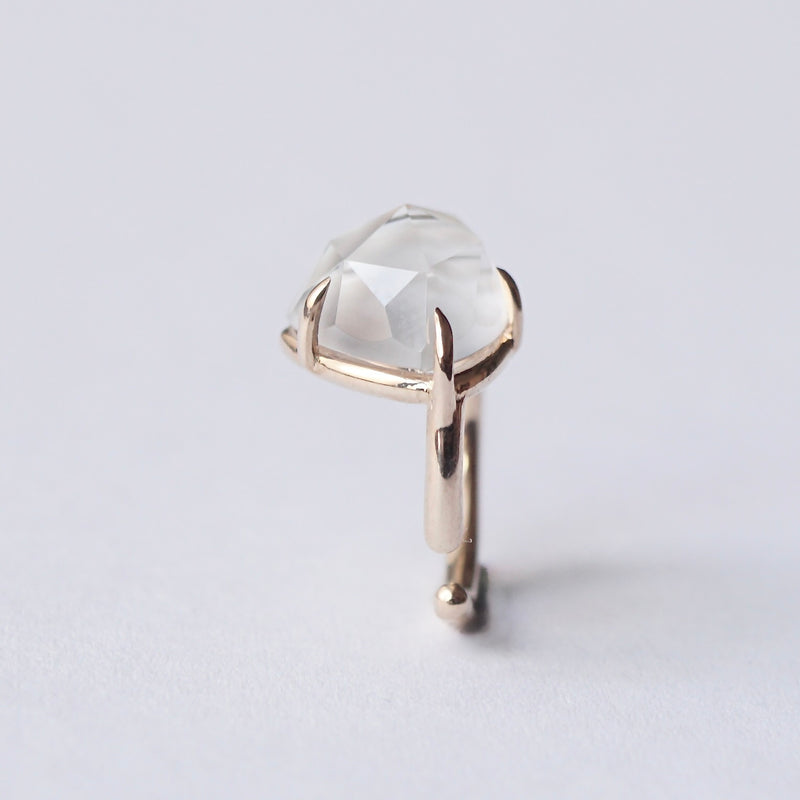 [Limited time only] hatsuyume / earcuff K10YG good news whiteTopaz(Matte) (c-0Y-gn-mtwt)