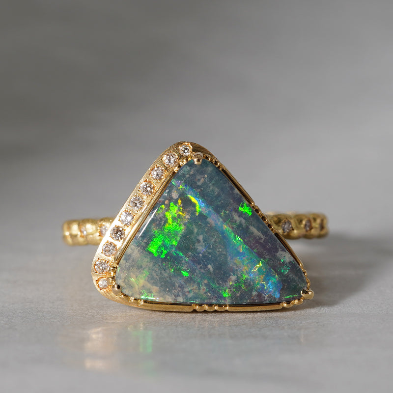 [Limited time only] 19un-neuf / Coral Reef Ring Boulder Opal OPR00816