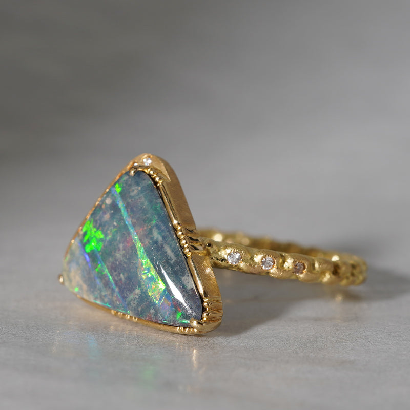 [Limited time only] 19un-neuf / Coral Reef Ring Boulder Opal OPR00816