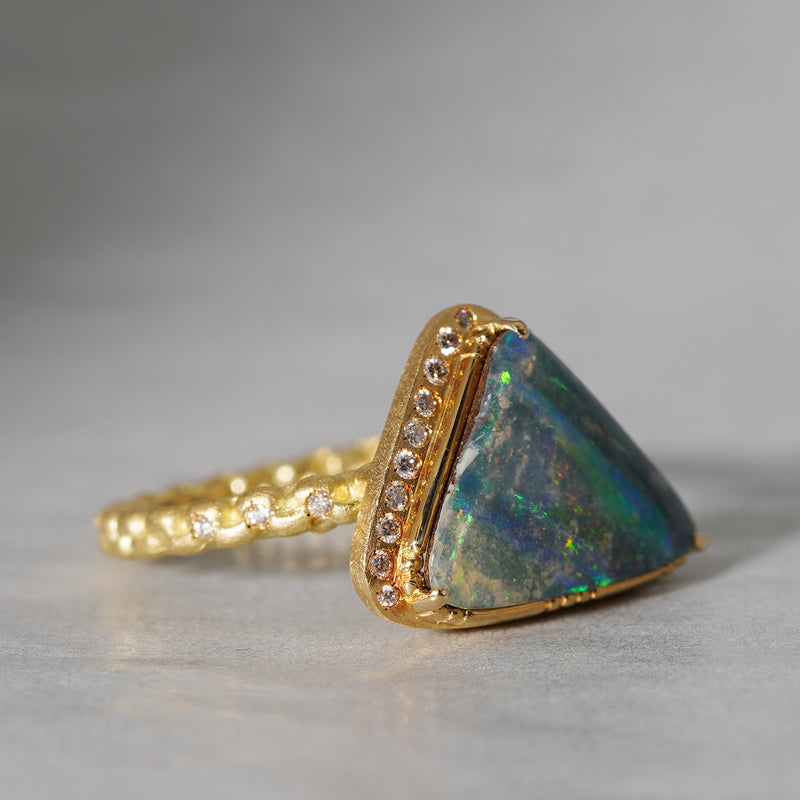 [Limited time only] 19un-neuf / Coral Reef Ring Boulder Opal OPR00816