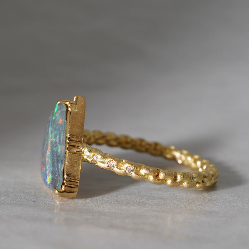 [Limited time only] 19un-neuf / Coral Reef Ring Boulder Opal OPR00816