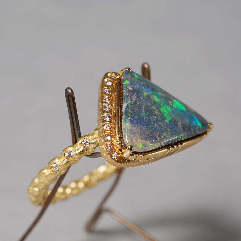 [Limited time only] 19un-neuf / Coral Reef Ring Boulder Opal OPR00816