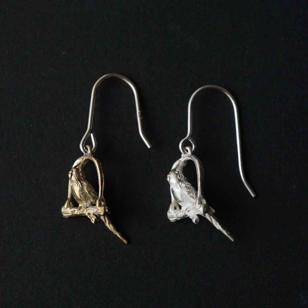 cocoon / cockatiel earrings