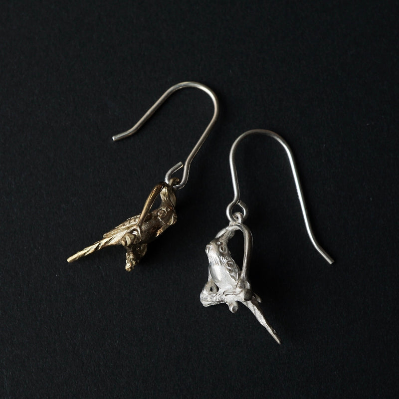 cocoon / cockatiel earrings