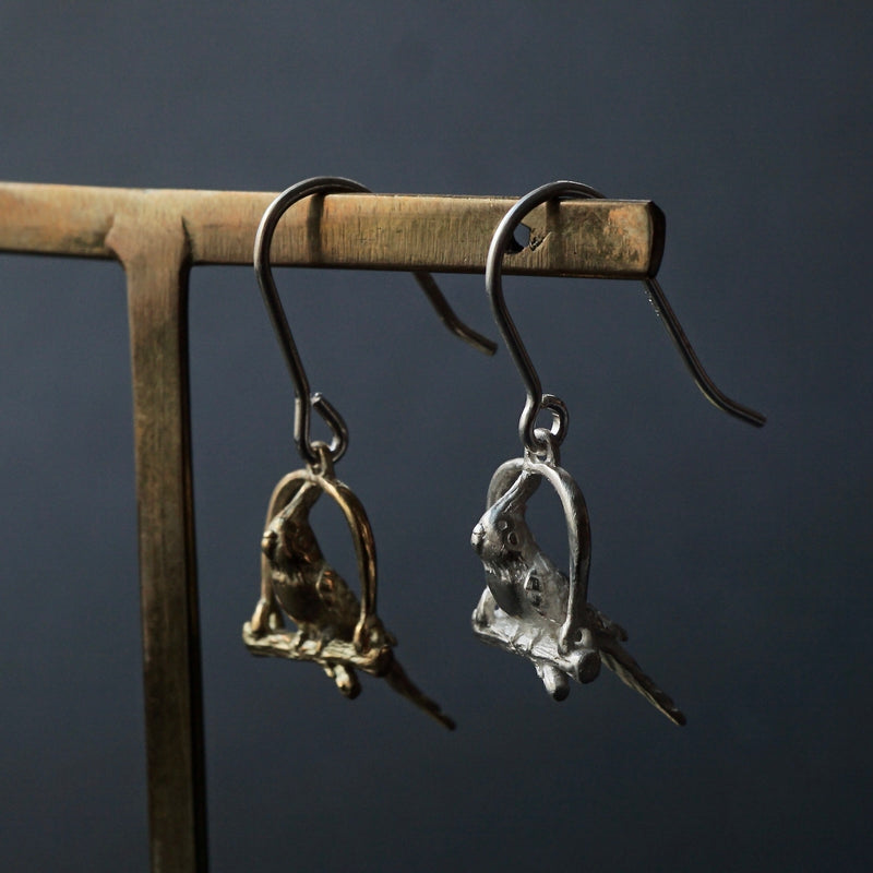 cocoon / cockatiel earrings