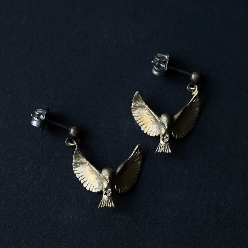 cocoon / happy bird earrings brass