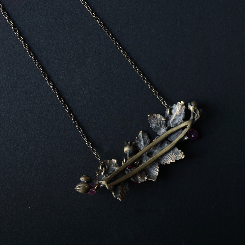 COCOON / Wooden Necklace Brass × Ruby