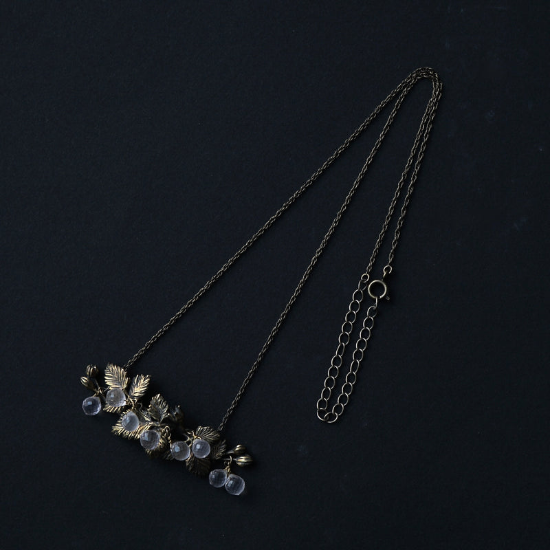 COCOON / Wooden Necklace Brass × Rose Quartz