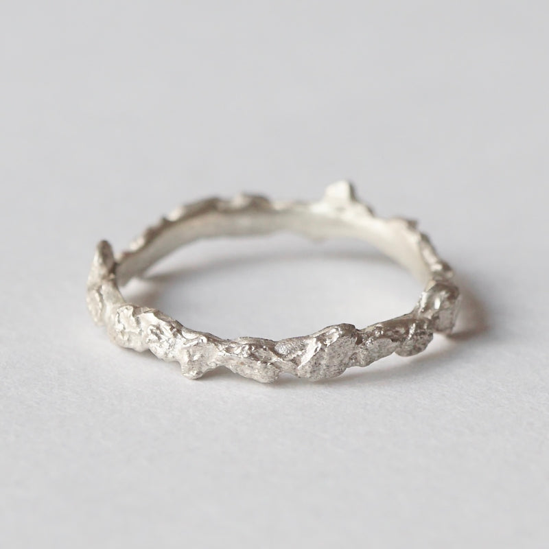 wada maki / Olive Bark Ring (Fragment) SV/K10YG