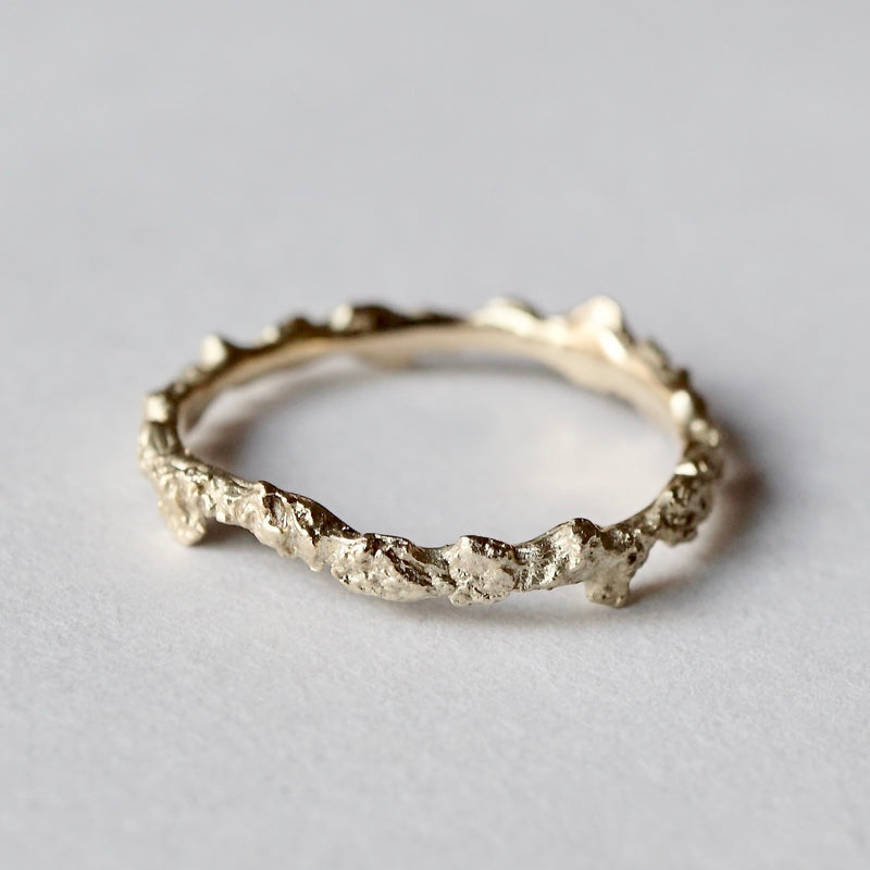 wada maki / Olive Bark Ring (Fragment) SV/K10YG