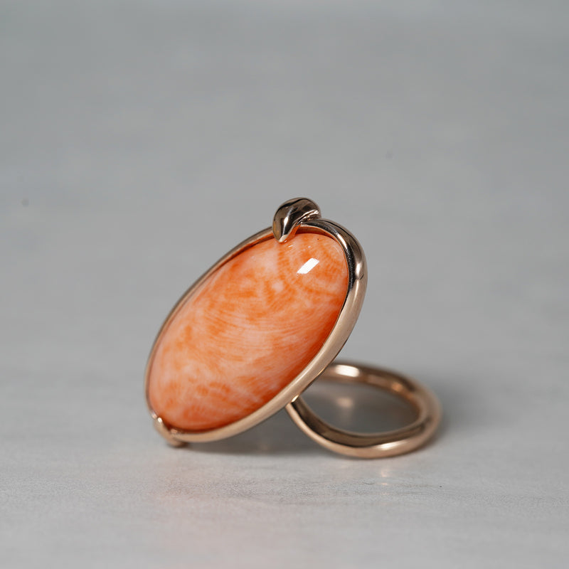 【-12/28限定】SUI by PROOF OF GUILD / One of a kind Ring Oval Coral