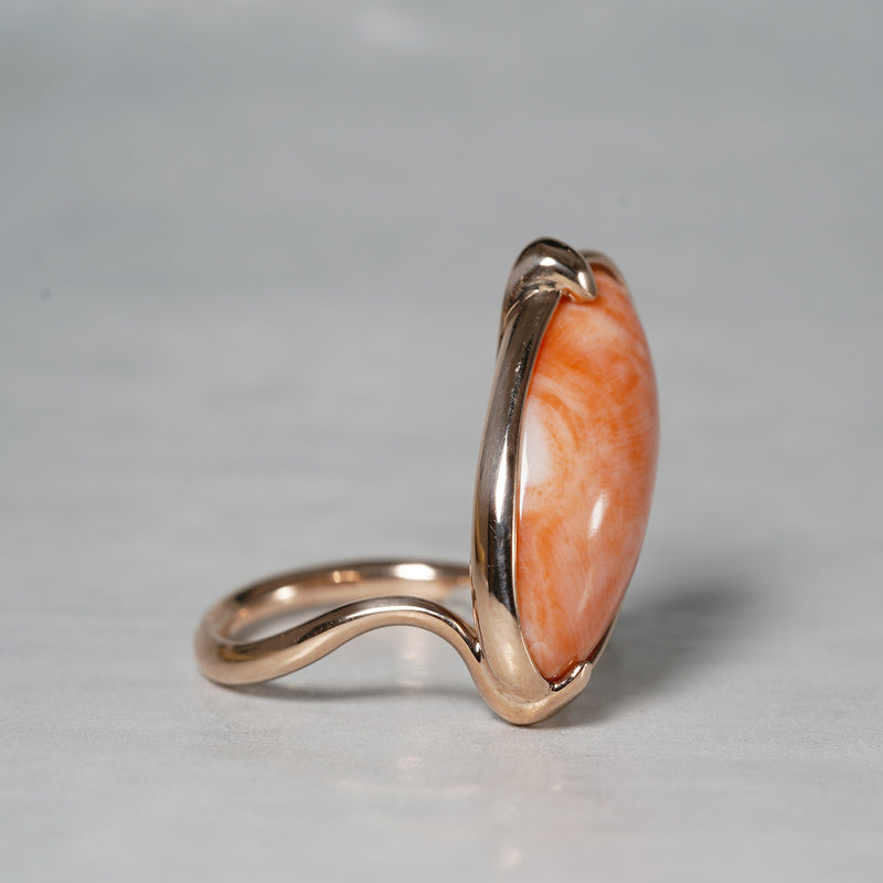 【-12/28限定】SUI by PROOF OF GUILD / One of a kind Ring Oval Coral