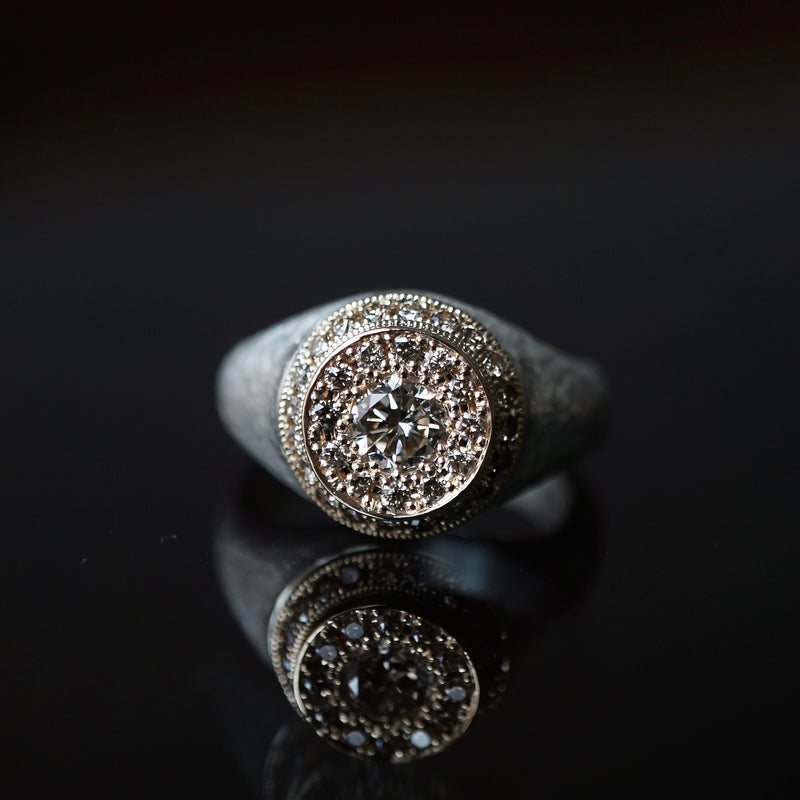 GERMEDEUR / Knight of the Round Pinky Ring Brown Diamond K18YG×SV #4