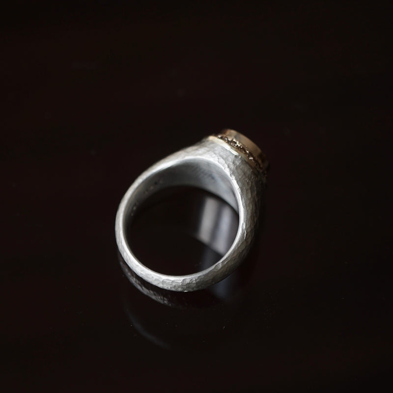 GERMEDEUR / Knight of the Round Pinky Ring Brown Diamond K18YG×SV #4