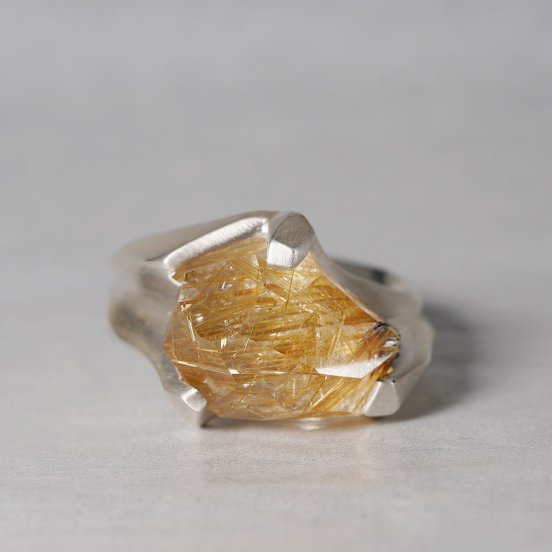 【-12/28限定】SUI by PROOF OF GUILD / One of a kind Ring Rough stream Rutile Quartz